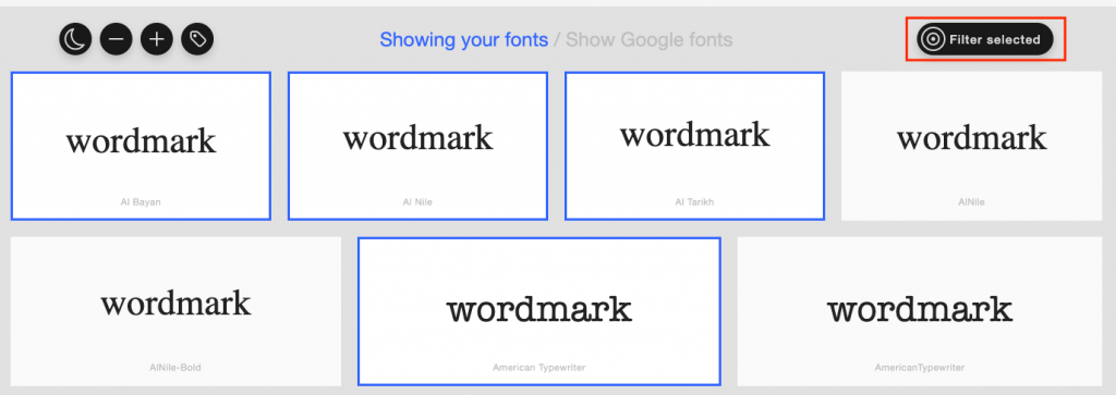 wordmark filter